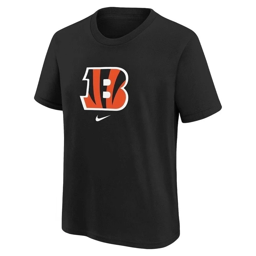 Nike Cincinnati Bengals Football Youth Shirt Black Orange Logo Tee Size M NWT‎